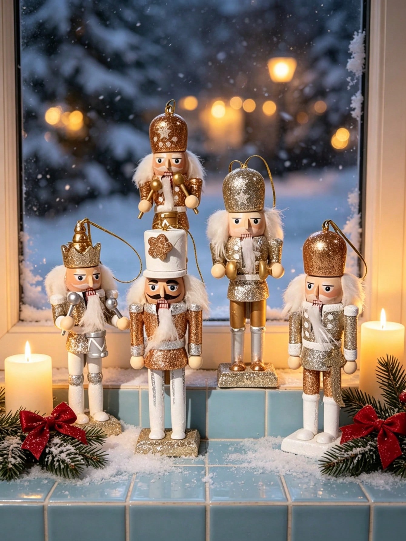 Nutcracker Figurine - Ensemble de 5 poupées en bois